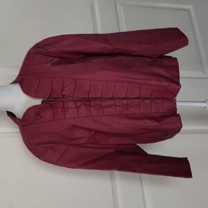OSO Casuals women's size 3X magenta faux leather zip up blazer jacket
